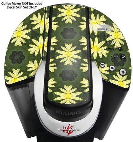 Decal Style Vinyl Skin compatible with Keurig K40 Elite Coffee Makers Abstract Floral Yellow (COFFEE MAKER NOT INCLUDED)
