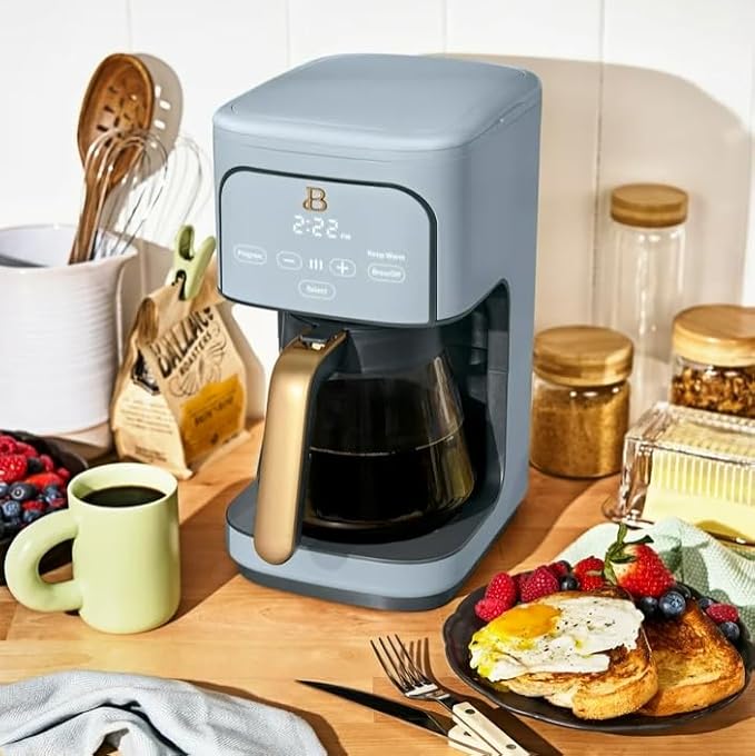 Beauti Coffee Maker 12 cup Programmable Brewing Versatility Advanced Programming 1200 W Keep Warm mode (Cornflower Blue)