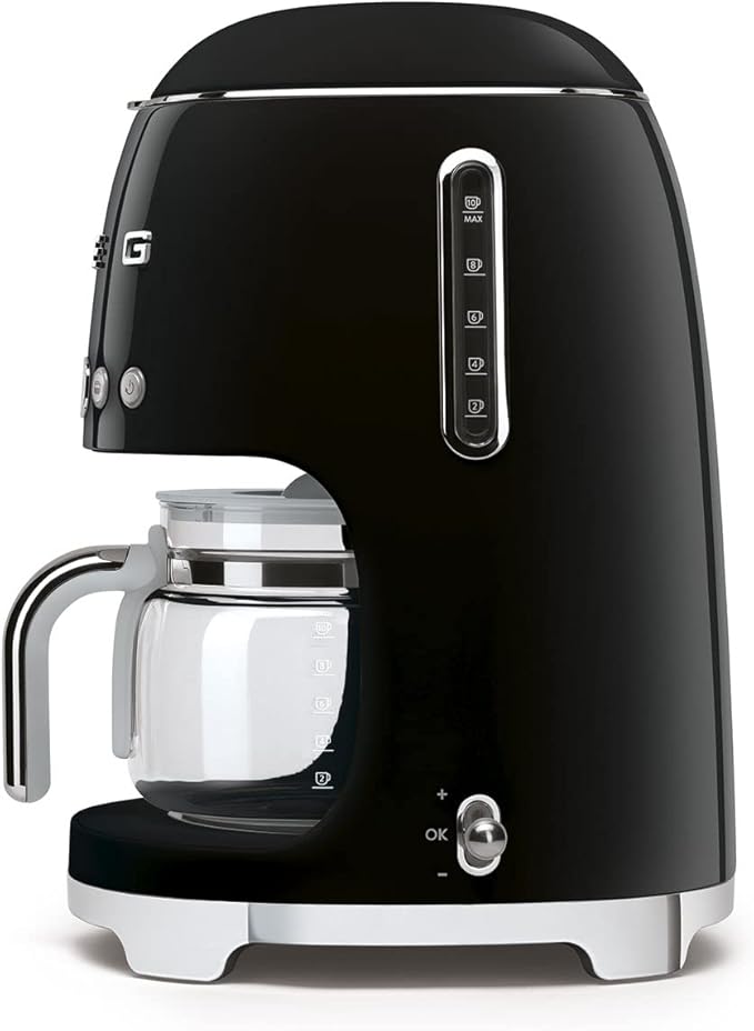 Smeg Retro Drip Coffee Machine and 2-Slice Toaster Bundle (Black)