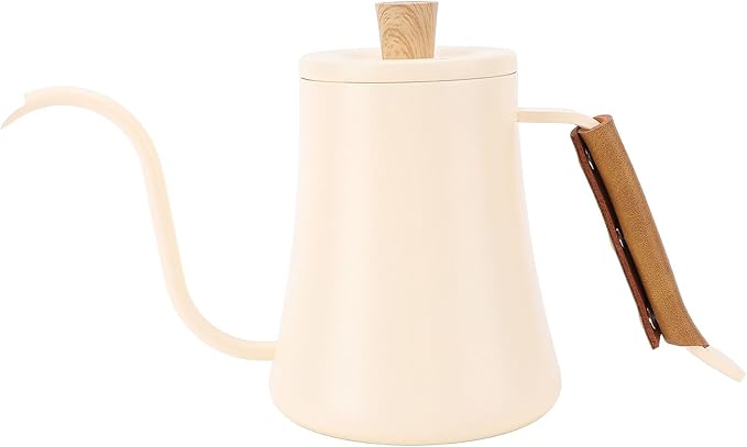 Zerodis Coffee Makers Coffee Cups Pour Over Tea Pot with Cover Ergonomic Handle 600ml Large Capacity Stainless Steel Brewer Accurate Pouring for Hot Cold Drink 10.2x5.5in