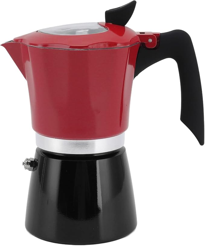 ZJchao Stovetop Coffee Maker Premium Aluminum Portable Pot with Transparent Lid for Rich Anytime Perfect for Travel Camping Home Use (No. 6 Pot 300ML)
