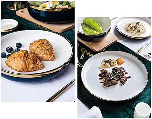 Dinner Set for Luxury Restaurant and Home Color Dinnerware Sets European Classical Ceramic Plate and Bowl Sets Modern Creative Dishware SetsOne Color-22Pcs