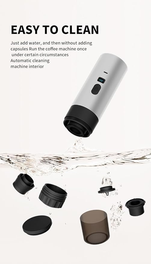 Portable Electric Espresso Coffee Maker Rechargeable Capsule Machine 90ML Tank 120ML Cup 5 Colors (Starry Sky Grey Standard Version without stand and storage bag)