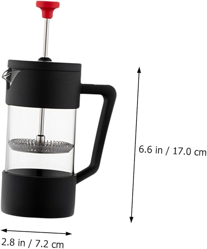 VALICLUD 350ml Manual Press Coffee Maker Heat-resistant Glass Coffee Pot Stainless Steel Filter Suitable for Home Brewing and Tea Brewing