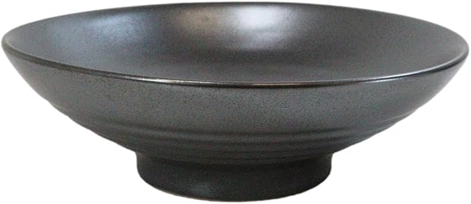 Ebros Gift Iron Black Clay Underglaze Technique Tetsu Kesho Porcelain Dinnerware Kitchen Set Asian Japanese Restaurant Supply (Pack Of 4 Large Ramen Soup Dinner Bowl 36oz)
