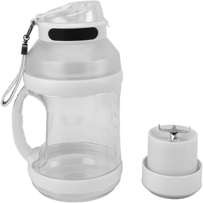 Topyond Portable 2L Sport Blender with 18000rpm Motor 4000mAh Rechargeable Battery USB ChargingDouble Cap Design for Shakes Smoothies JuicesTravel Essential (White)