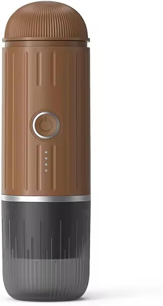 Portable Coffee Machine Mini 2 In 1 Capsule Coffee Machine Portable USB Compatible Capsule And Ground Coffee Adjustablefor Outdoor Travel Picnic(Brown)