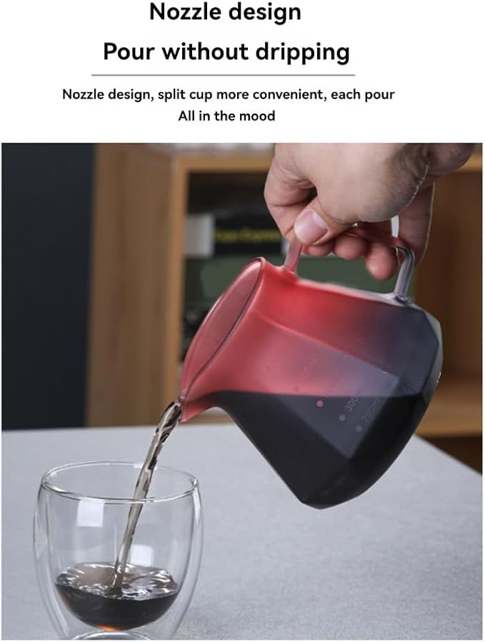 Aboiled Borosilicate Glass Coffee Drip Pot - Handmade Pour Over Coffee Maker with Silicone Base - 600ml Capacity for Coffee Lovers