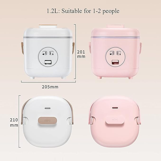Mini Rice Cooker Non-Stick Inner Pot Intelligent Insulation Make Rice &amp Steam Healthy Food &amp Vegetables for 1-2 People (B) (B)