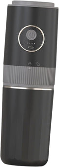 Compact and Versatile Portable Electric Coffee Maker with Coffee Grinder Dripper and Cup for Home Fishing and Outdoor Use Black