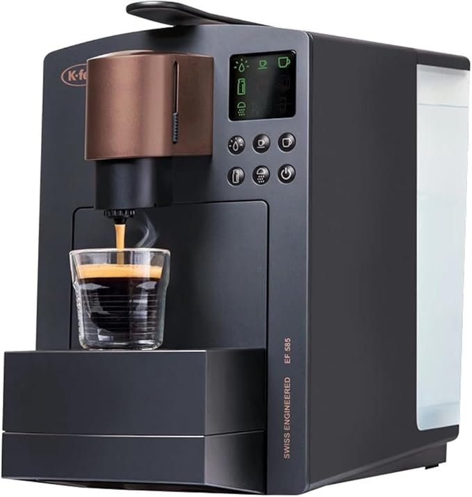 K-FEE® Grande Single Serve Coffee Espresso &amp Milk Machine (Black/Copper) | Compatible with Starbucks Verismo* | 4 Programmable Drink Settings | Coffee Maker