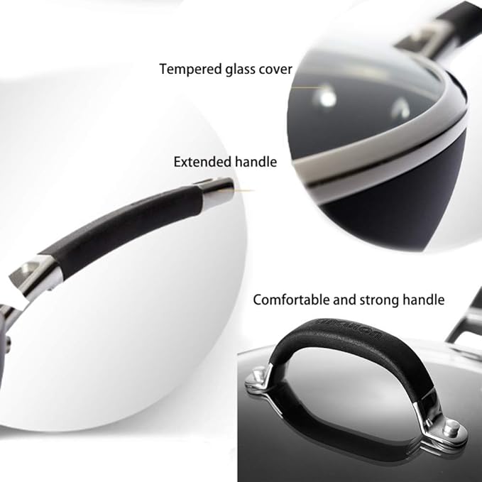 3-Piece cookware SetAluminum Wok Soup Pot Milk Potwith Glass CoverNon-Stick pan Suitable for Gas Induction Cooker.saucekitchen Gourmet Making pan SetsPan Sets。 in