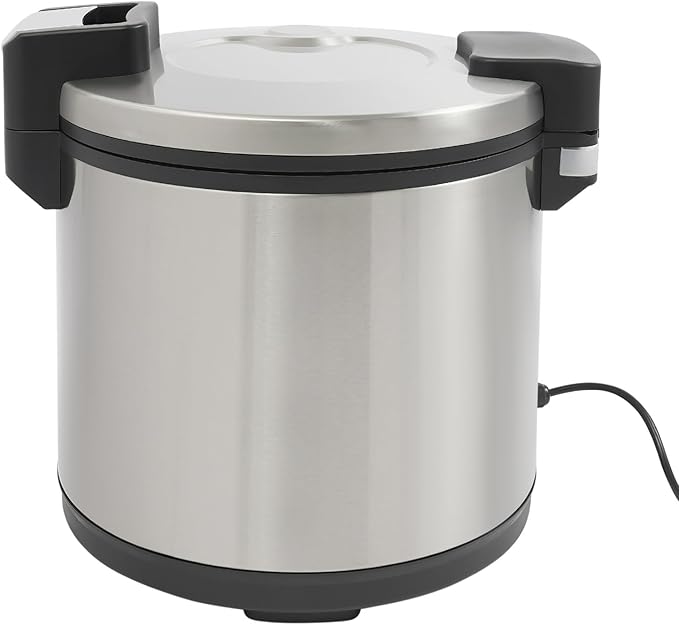 Electric Rice Warmer19L/20Qt Stainless Steel Rice Pot Warmer Food Warmer Pot with Rice SpoonCommercial Large Rice Warmer Insulated Rice Pot for Restaurants Rice Porridge Soup (B Style)
