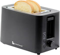 Newhouse 700W Black 2-Slice Toaster with Auto Pop-up and Auto Shut-off NHT-001-BLK Cool-to-Touch Kitchen Appliance and Apartment Essential Kitchen Countertop Staple for the Modern Home