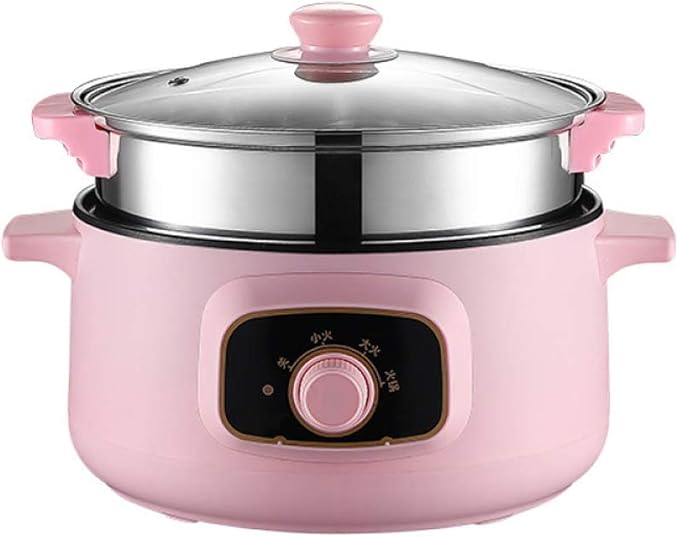 Cooking Pot Multifunctional Rice Cooker Slow Cooker With Automatic Power-Off Protection Household Small Hot Pot Rice Cooker With Steamer(Pinkmechanicalversion24cm)