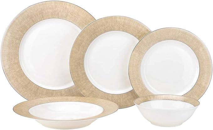 Euro Porcelain 57-pc Banquet Dinnerware Set Luxury Tableware Dining Service for 8