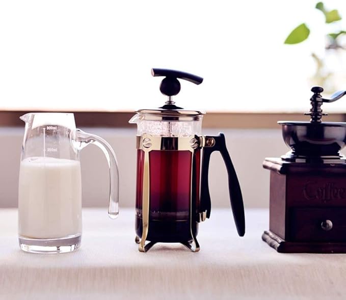 French Press Coffee MakerCoffee Press with Stainless Steel Bracket Easy To Clean Durable Heat Resistant Glass 12oz/350ml