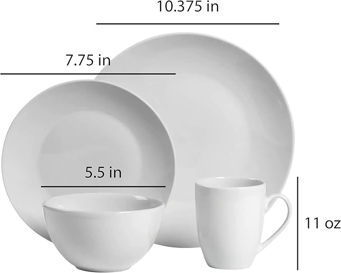 The Season Essentials White Ceramic Dinnerware Set - 16 Piece