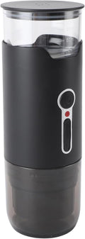 KIMISS Black Compact Portable Mini Coffee Maker with Rechargeable USB 15 Bar Pressure Automatic Electric for Rich Capsule Coffee at Home and On The Go (Heating)