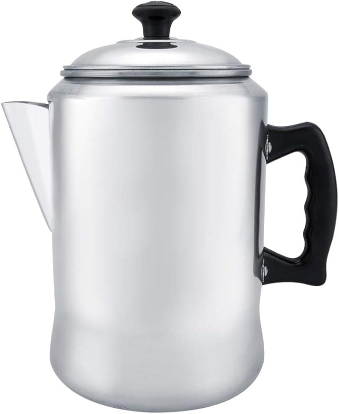 Coffee Maker PotCoffee Percolator Coffee PotAluminum Alloy Coffee Maker Pot Percolator Tea Kettle Stove Top with Lid Ideal for Home Camping Travel