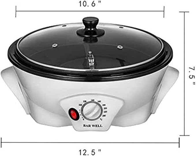 Home Coffee Beans Roasting Machine Coffee Roaster Household Baking Machine Grain Drying Machine 0-240°C Adjustable Suitable for Peanut Nut Bean 1200W