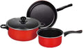 GLEAVI 3pcs Cookware Set Utensil Stainless Cooking Nonstick Milk Pan with Lid Kitchen Pots and Pan Induction Fry Frying Frying Pot Soup Non Stick Non Stick s Red