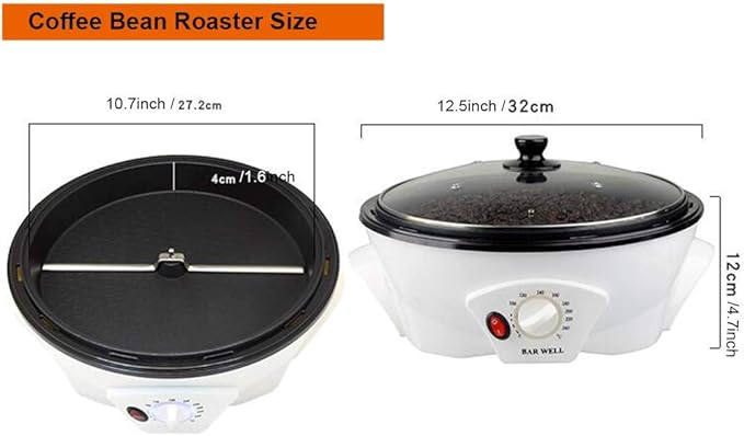 TOPCHANCES Coffee Bean Roaster Machine800g 1200W Automatic Electric Coffee Bean Baker Coffee Baking Machine Peanut Bean Roaster for Cafe Shope Home -110V