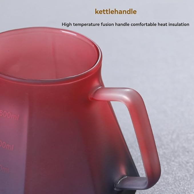 Aboiled Borosilicate Glass Coffee Drip Pot - Handmade Pour Over Coffee Maker with Silicone Base - 600ml Capacity for Coffee Lovers