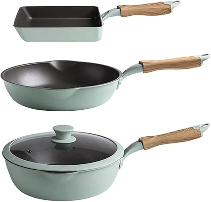 Pot SetNon-Stick Cookware SetKitchen Utensil SetHome Kitchen Wok Frying Pan Combination3-Piece