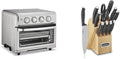 Cuisinart Air Fryer + Convection Toaster Oven 8-1 Oven with Bake Grill Broil &amp Warm Options Stainless Steel TOA-70 &amp C77SSB-12P Color Pro Collection 12 Piece Knife Block Set Black