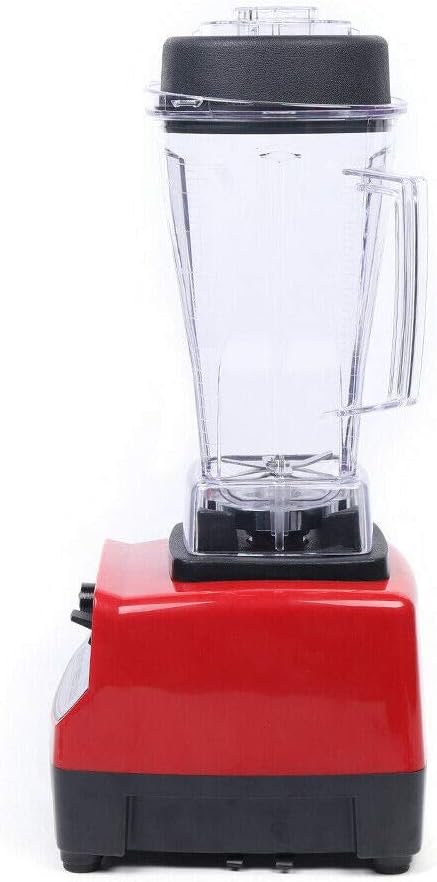 110V Professional 2L 1500W 2HP Heavy Duty Commercial Grade Countertop Electric Mixer Juicer Mixer Food Processor for Crushing Ice Frozen Dessert SoupFishSpeed 4300RPM (Red+White)