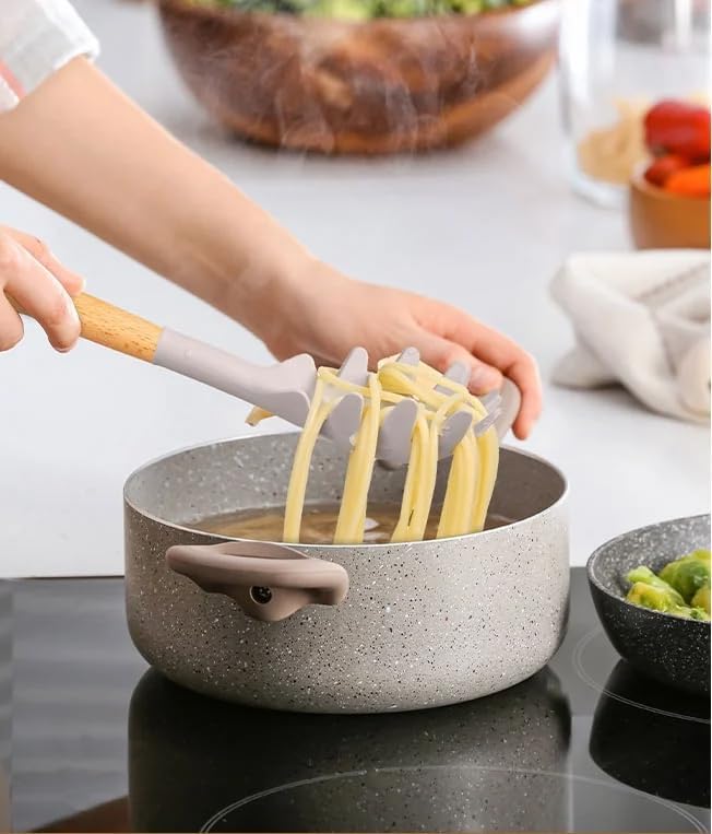 14-Piece Silicone &amp Bamboo Cooking Utensil Set Food-Grade Cooking Tools with Wood Handles Scratch-Free for Nonstick Cookware Heat Resistant Easy Clean Dishwasher Safe