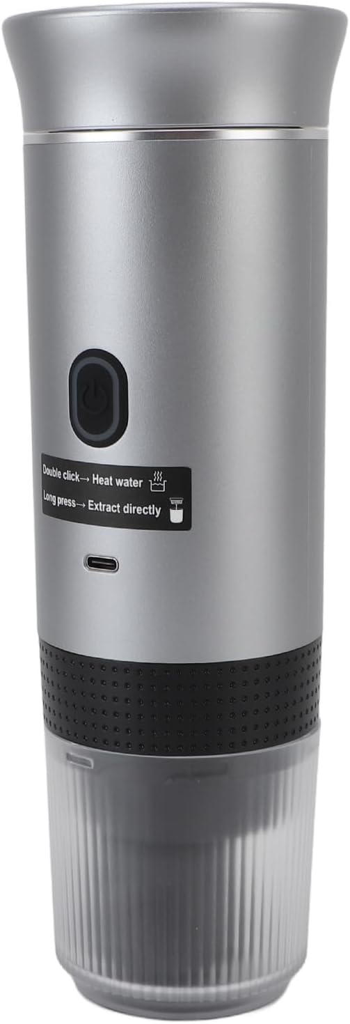 Keenso Portable Electric Coffee Maker 7500mAh Rechargeable Battery One Button Operation Leak Proof Design for Camping Office Travel
