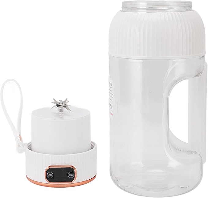 Portable Juicer Cup 150W 1200ml Multifunctional Mini Travel Blender for Gym Home Office Sports Outdoor with Juice Cup Blender (White)