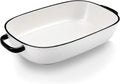 4.5 Quart Ceramic Baking DishServing Bakeware for CasseroleLasagnaGratinBroilingRoastingand Baking.Large Deep 14x10x3.11 inches PanSafe for Oven Microwave Refrigerator Disinfection Cabinet and
