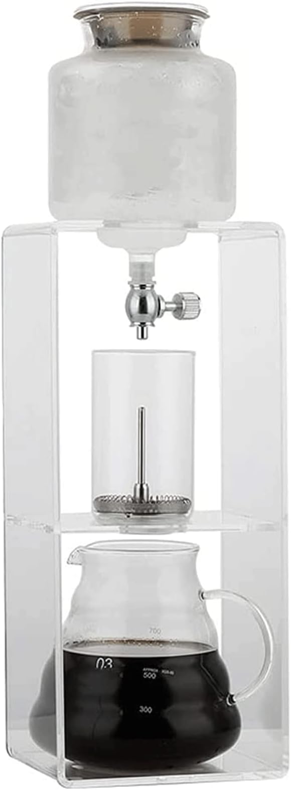 Beverage Equipment Acrylic Siphon Coffee Maker Cold Brew Dripper Iced Coffee Brewer Maker with Adjustable Dripper Stainless Steel Filter Coffee Maker Siphon Coffee Maker