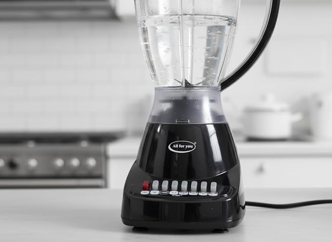 J&ampV TEXTILES 10 Speed Countertop Blender Juicer &amp Smoothie Maker Slim Flip &amp Store Design Dishwasher Safe 51oz Capacity Pitcher &amp Lid Stainless Steel Blade 400 Watt