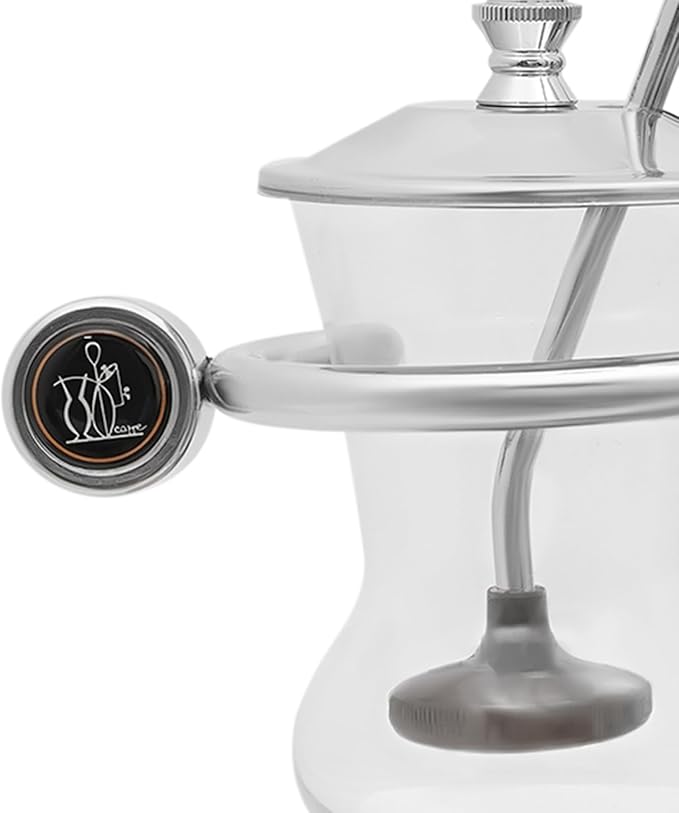 Belgium Royal Family Balance Syphon Siphon Coffee Maker Unique Gravity Vintage Coffee Maker Manual Coffee Machine for Personal Kitchens Beverage Stores (Silver)