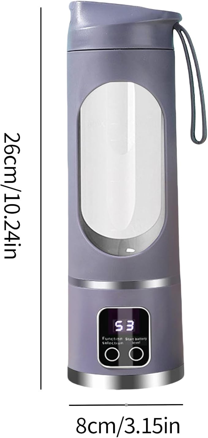 Electric Juicer Cup Display Fruit Mixing Machine 12 Inches Personal Blender with Rechargeable Battery Portable Shakes Maker with Safety Lock Kitchen Gym Travel Dormitory Apartment Organizer
