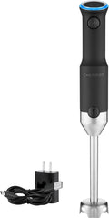 Chefman Cordless Power Portable Immersion Blender Ice Crushing Power with One-Touch Speed Control USB Charging Quickly Mixes Smoothies Purees Soups Dips Sauces Storage Case Stainless Steel