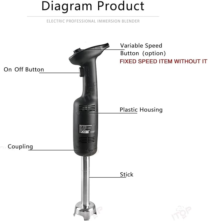 Horoper Immersion Blender Handheld 270W 6000-20000RPM Multi-Purpose Electric Hand Blender with Stainless Steel Blades for Baby Food Soups (#1)