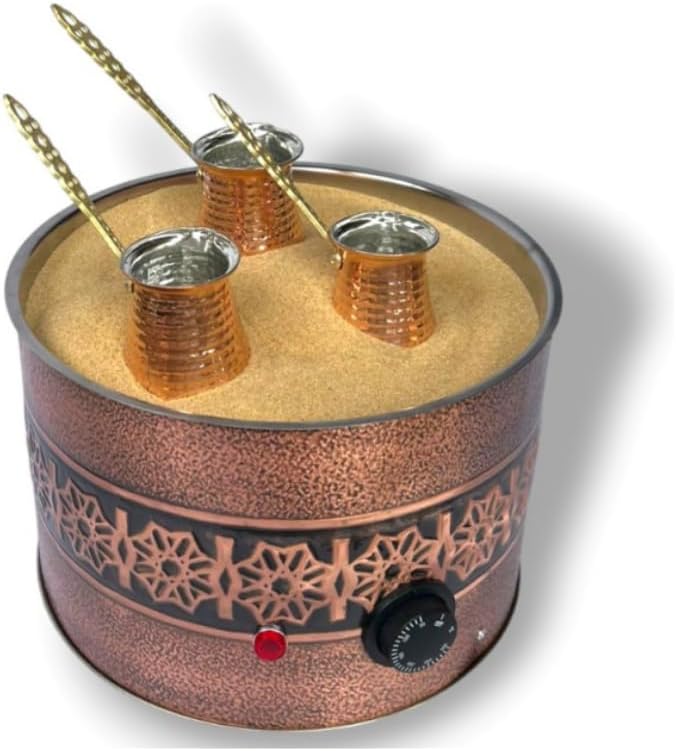 Copper Sand Coffee Machine with Coffee Brewing Area Traditional Taste Large (copper 32 * 32 * 16 cm)