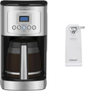 Cuisinart 14-Cup Coffee Maker Can Opener &amp Mug Bundle - Automatic Brewer with Glass Carafe Single-Touch Electric Opener and 2 12 oz Mugs