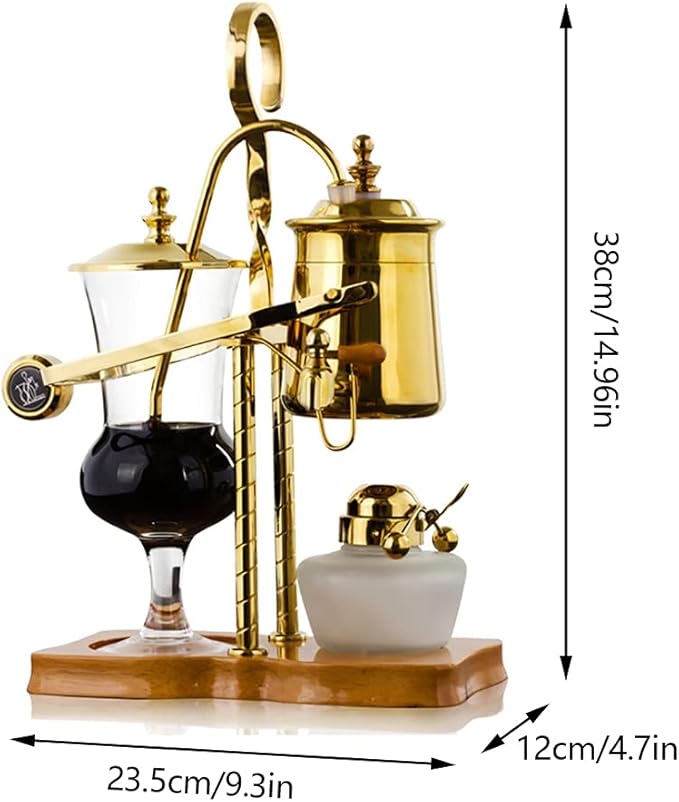 Siphon Coffee Maker Kit 400ML/13.5Oz Belgian/Belgium Family Balance Syphon Coffee &amp Tea Brewer Elegant Double Ridged Fulcrum with Tee Handle