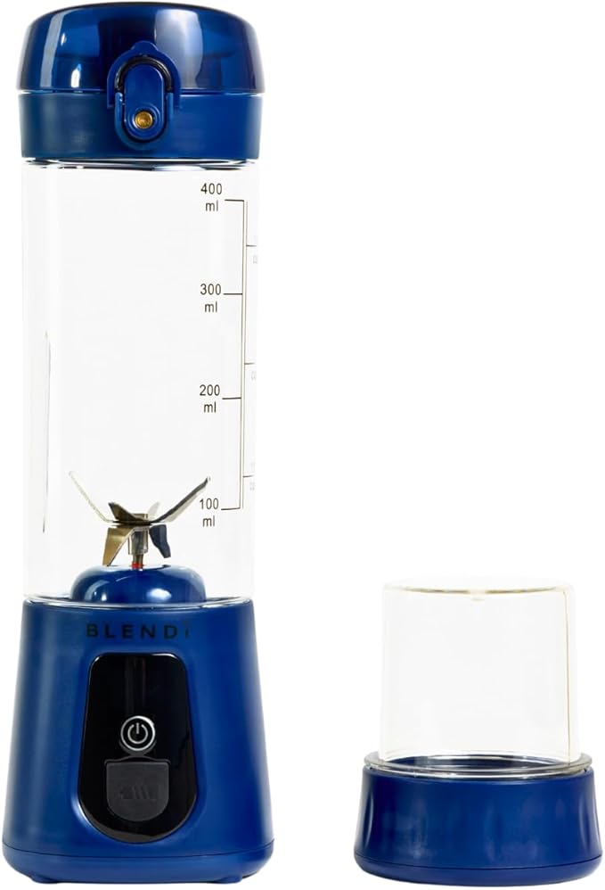 BLENDi Pro+ Portable Blender (17.5oz Navy Blue) – Powerful Ice Crushing 120W Motor USB-C Rechargeable Cordless Personal Blender Smoothies &amp Shakes – BPA-Free Self-Cleaning Travel-Friendly