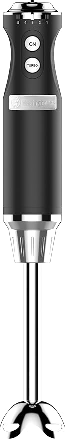 Westinghouse Hand Blender - 5-Speed Immersion Blender with Turbo Function Stainless Steel Blades &amp Rod 500W Power Detachable Easy Clean Design Best for Smoothies &amp Soups - Retro Appliance