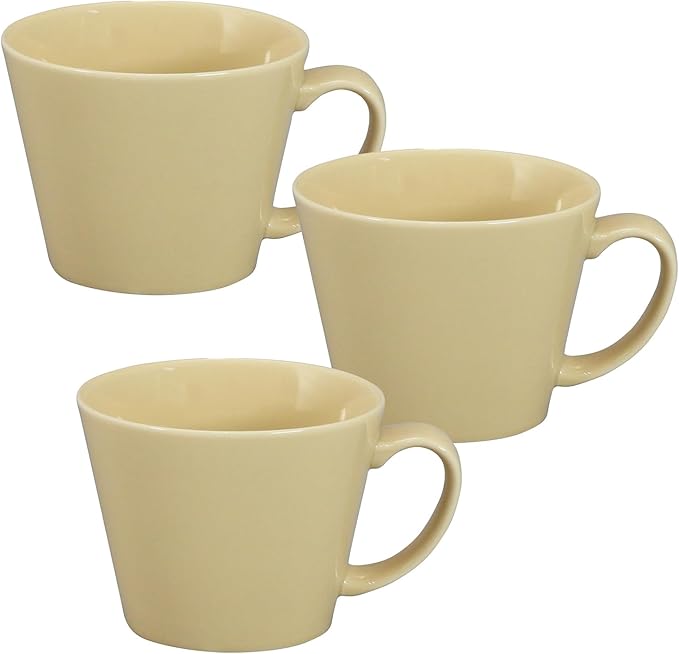 Yamaka Shoten Mino Yaki YMK124-36S Natural Dining Soup Cup Soup Mug 3 Piece Family Dinnerware Set 13.5 fl oz (400 ml) Diameter 4.3 x 3.5 inches (11 x 9 cm) Microwave Safe Dishwasher Safe Made in