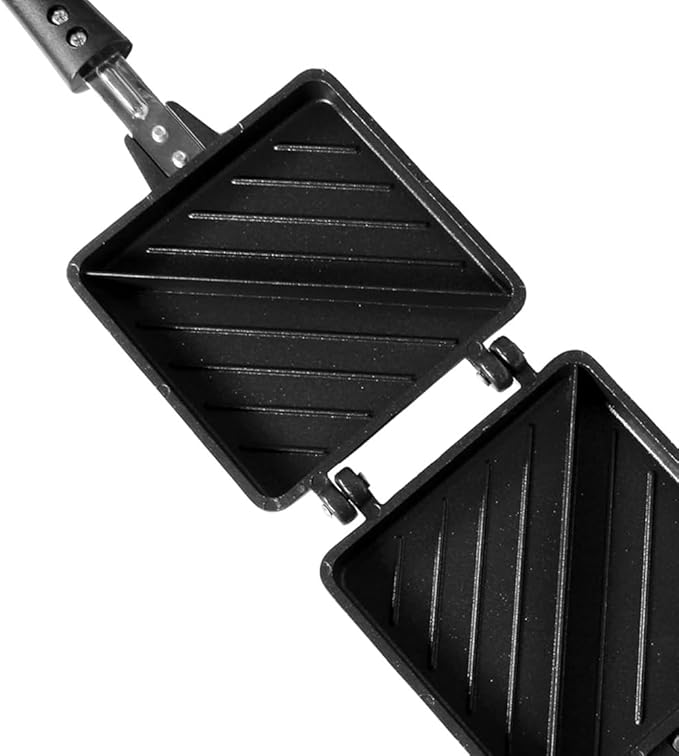 2 Cut Gas Toaster with Plain Design Aluminium Sandwich Maker - 1 Pcs