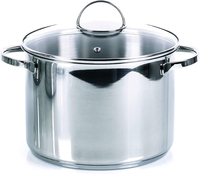 Moneta Allegro Batteria 7 pz in Acciaio Inox: Pentola 22 cm cass. 2 m. 20 cm cass. 1 m. 16 cm bollilatte 12 cm coperchi 16-20-22 cm per ogni piano cottura