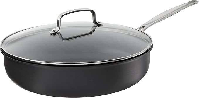 Cuisinart 11-Piece Nonstick Cookware Set Black 55-11BK &amp 12-Inch Deep Fry Pan w/Cover Chef's Classic Nonstick Hard Anodized Collection 622-30DFP1